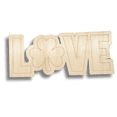 thumbnail image 2 of Unfinished Wood Etched Shamrock LOVE Shape | Paint By Line Crafts 10" / 1/8", 2 of 2