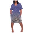 thumbnail image 1 of asddcavvf Robes pour Femmes Grande Taille Imprimé Floral Col en V Confortable Robe Ample Courte Sle, 1 of 6