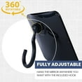 thumbnail image 4 of MIRRORVANA Real Glass Hanging Fogless Shower Mirror - Distortion-Free & Adjustable Swivel Hook for Effortless Shaving - Fill Back Chamber/Reservoir with Hot Water for Anti-Fog Effect (8" x 7", Black), 4 of 7