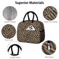 thumbnail image 4 of Insulated Lunch Bag for Women, Floral Print Oxford Fabric Lunch Box, Leakproof Thermal Cooler Tote for Work, School & Picnic, Animal Leopard Print, 4 of 5