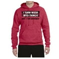 thumbnail image 2 of I Turn Woods Into Things Superpower Woodworker Pop Culture Unisex Graphic Hoodie Sweatshirt, Vintage Heather Red, 2XL, 2 of 3