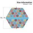 thumbnail image 3 of Pofeuu Cute Donut Print Leather Coasters Set of 6, Round Cups Mugs Mat Pad for Home Kitchen Heat Resistant Drink Coasters,Hexagon, 3 of 7