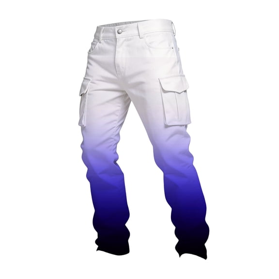 CONZONE Mens Cargo Pants Gradient Color Straight Leg Cargo Pants for Men Lightweight Relaxed Fit Outdoor Workout Trousers With Pockets