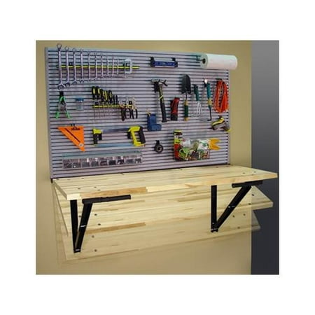 Fold Away Work Bench W Ideal Wall Storage Solution Walmart Com