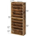thumbnail image 2 of Wall File Organizer, 10-Tier Hanging Mail Organizer, Wall Mount File Holder with 4 Side Hooks, Mail and Storage Organizer, Wooden Vertical Hanging Holder for Office, Rustic Brown, 2 of 9