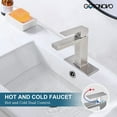 thumbnail image 4 of gotonovo Brushed Nickel Bathroom Sink Faucet 1 Hole Single Handle Deck Mount Lavatory Mixer Tap Include Pop Up Drain with Overflow and Cover Plate One Lever Stainless Steel SUS304 Commercial, 4 of 9