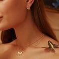 thumbnail image 4 of MEVECCO 14K Gold Plated Dainty Cute Handmade Layered Choker Butterfly Necklace for Women Jewelry Gift, 4 of 6