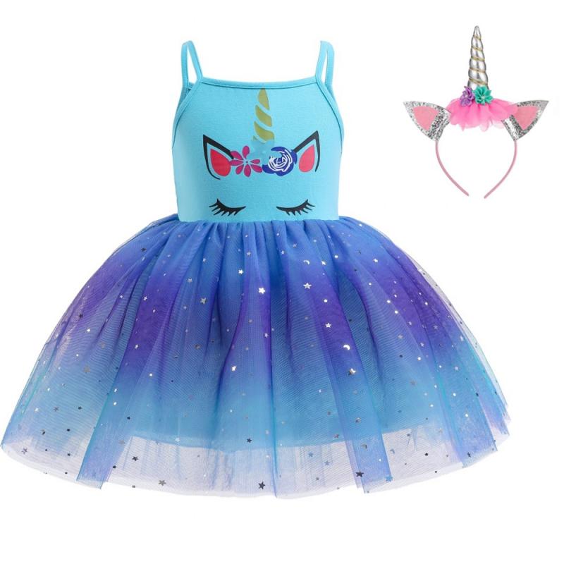 Flower Girls Unicorn Costume Pageant Princess Party Dress