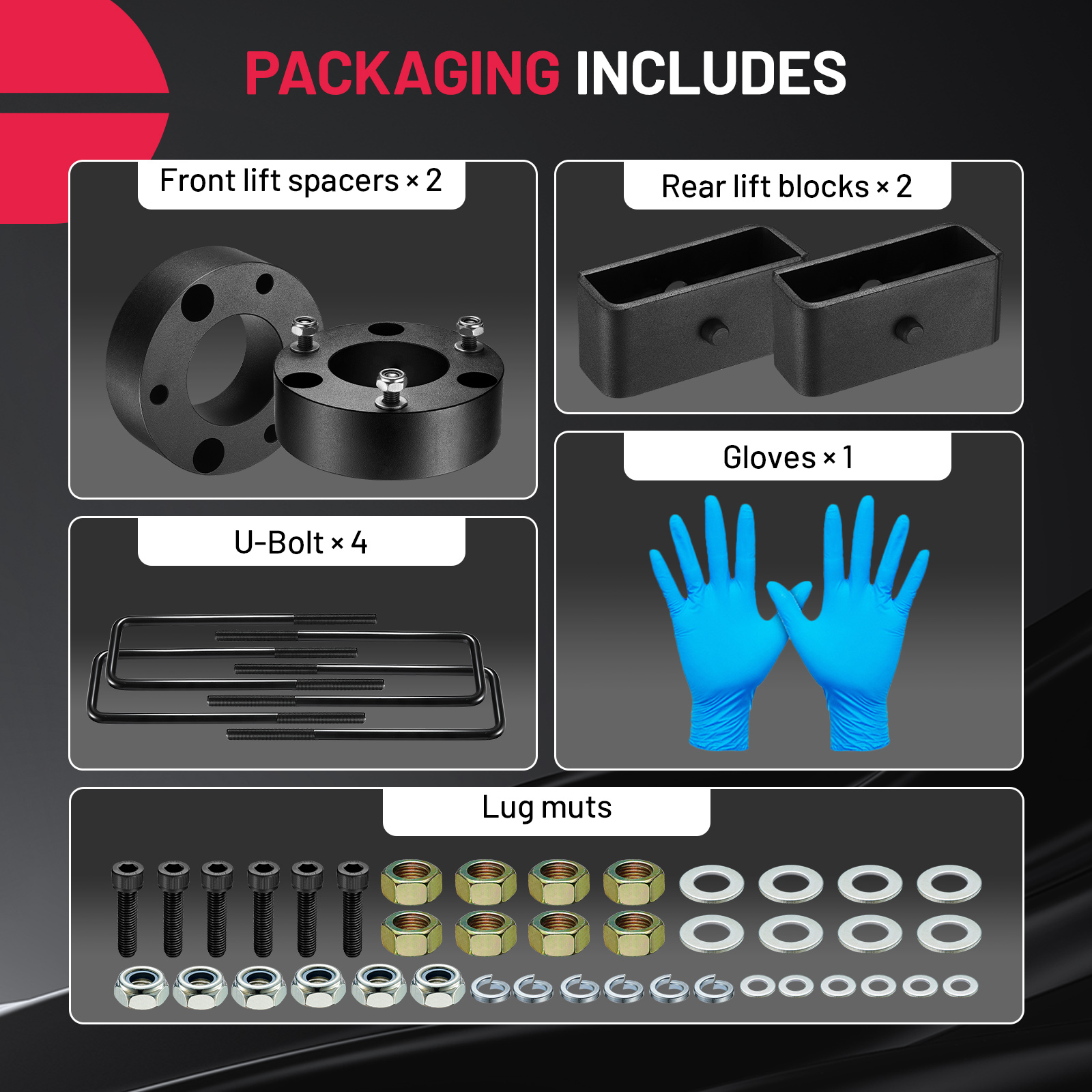 SPEEDWOW 3" Front and 2" Rear Leveling Lift Kit, Compatible with 2007-2022 Silverado & GMC Sierra 1500 2WD 4WD, Suspension Leveling Lift Kit for Silverado Sierra 1500