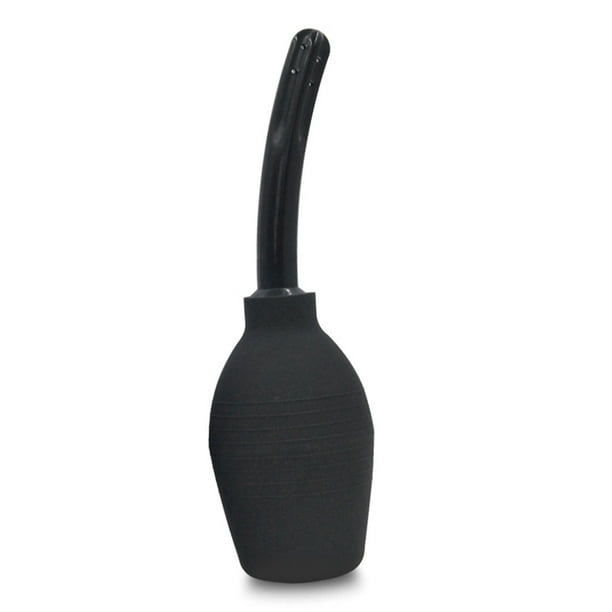 Ducha irrigadora vaginal de 310 ml, limpiador vaginal higiénico con pera de PVC para hombres y mujeres, color negro, talla L