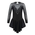 thumbnail image 5 of iEFiEL Girls Rhinestone Leotard Ballet Dress Mesh Splice Figure Ice Skating Dress Dance Costume, 5 of 7
