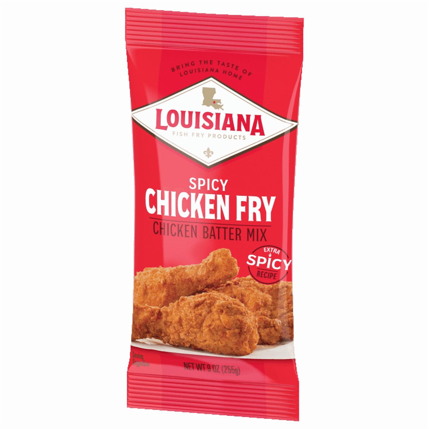 (12 pack) Louisiana Fish Fry Products Crispy Spicy Chicken Fry Coating Powder Mix, 9 oz Bag