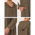 thumbnail image 5 of INSPIRE CHIC Men's Nightshirt Long Sleeves Hooded Loungewear Nightgown Pajamas XS Brown, 5 of 6