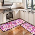 thumbnail image 3 of Kitchen Rugs Sets Of 2,Lightpink Daisy Flower Purple Blooms Pattern Anti Fatigue Kitchen Mat Rugs Non Slip Washable,Decorative Kitchen Floor Mats for Kitchen,Sink,Laundry,17"x47"+17"x47", 3 of 5