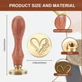 thumbnail image 2 of Heart Flowers Wax Seal Stamp Floral Heart Sealing Wax Stamp Vintage 25mm Removable Brass Stamp Head with Wood Handle for Wedding Invitation Card Envelopes Gift Wrapping Wine Package, 2 of 9