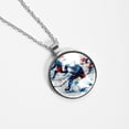 thumbnail image 4 of Lce Hockey Glass Design Circular Pendant Necklace - Stylish Women's Fashion Jewelry by XYZ Brand, 4 of 5