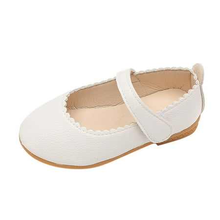 

TAIAOJING Girls Glitter Dress Shoes Summer And Autumn Fashion Cute Casual Shoes Round Toe Solid Color Flat Bottom Lightweight Comfortable Hook Loop