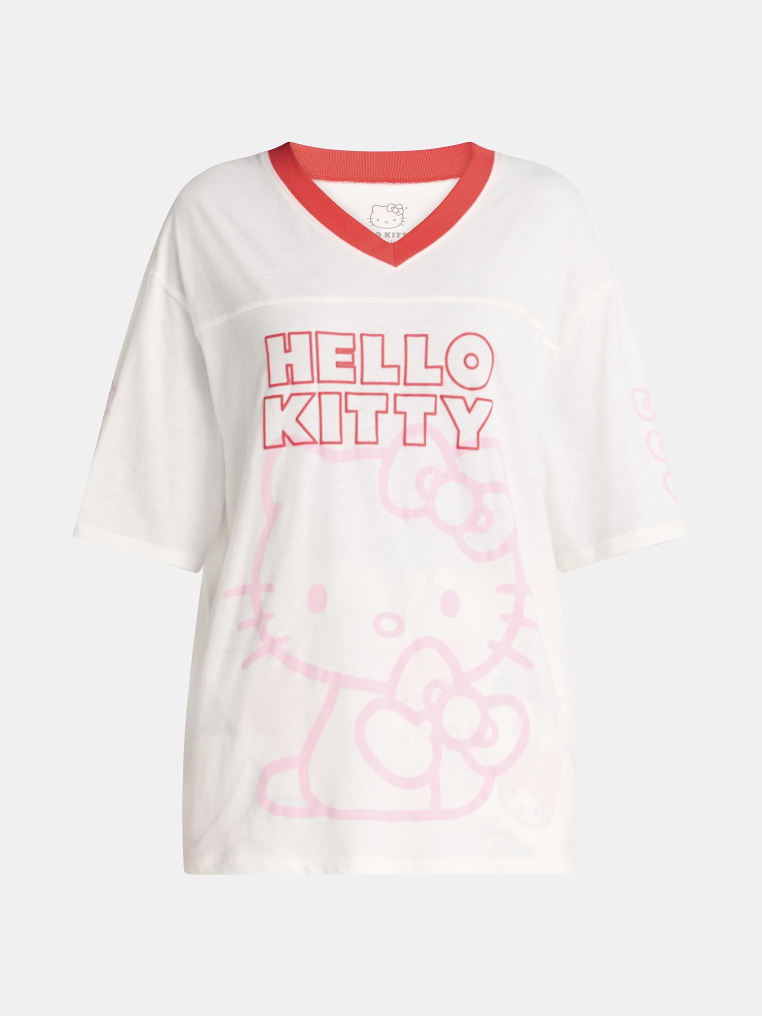 Hello Kitty Women's Football Tee with Short Sleeves, Sizes XXS-2XL