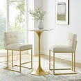 thumbnail image 2 of Modway Privy Gold Stainless Steel Upholstered Fabric Counter Stool Set of 2 in Gold Beige, 2 of 4