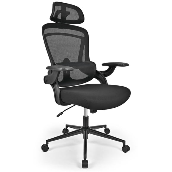 Ergonomic High Back Office Desk Chair with C-Shape Lumbar Support and Adjustable 2D Headrest, Comfy Mesh Swivel Executive Computer Chair for Home, Office, Study, Gaming