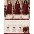 thumbnail image 3 of Mengpipi Womens's Plus Size Casual Long Sleeves Dress Crew Neck Loose Midi Dress with Pockets, 2X-5X, 3 of 8