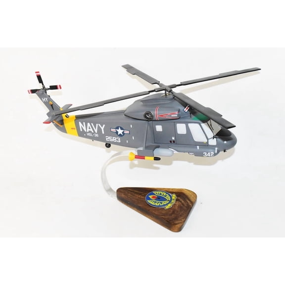HSL-36 Lamplighters SH-2F Seasprite Model, Kaman, Mahogany, 1/30th (16") Scale, Navy