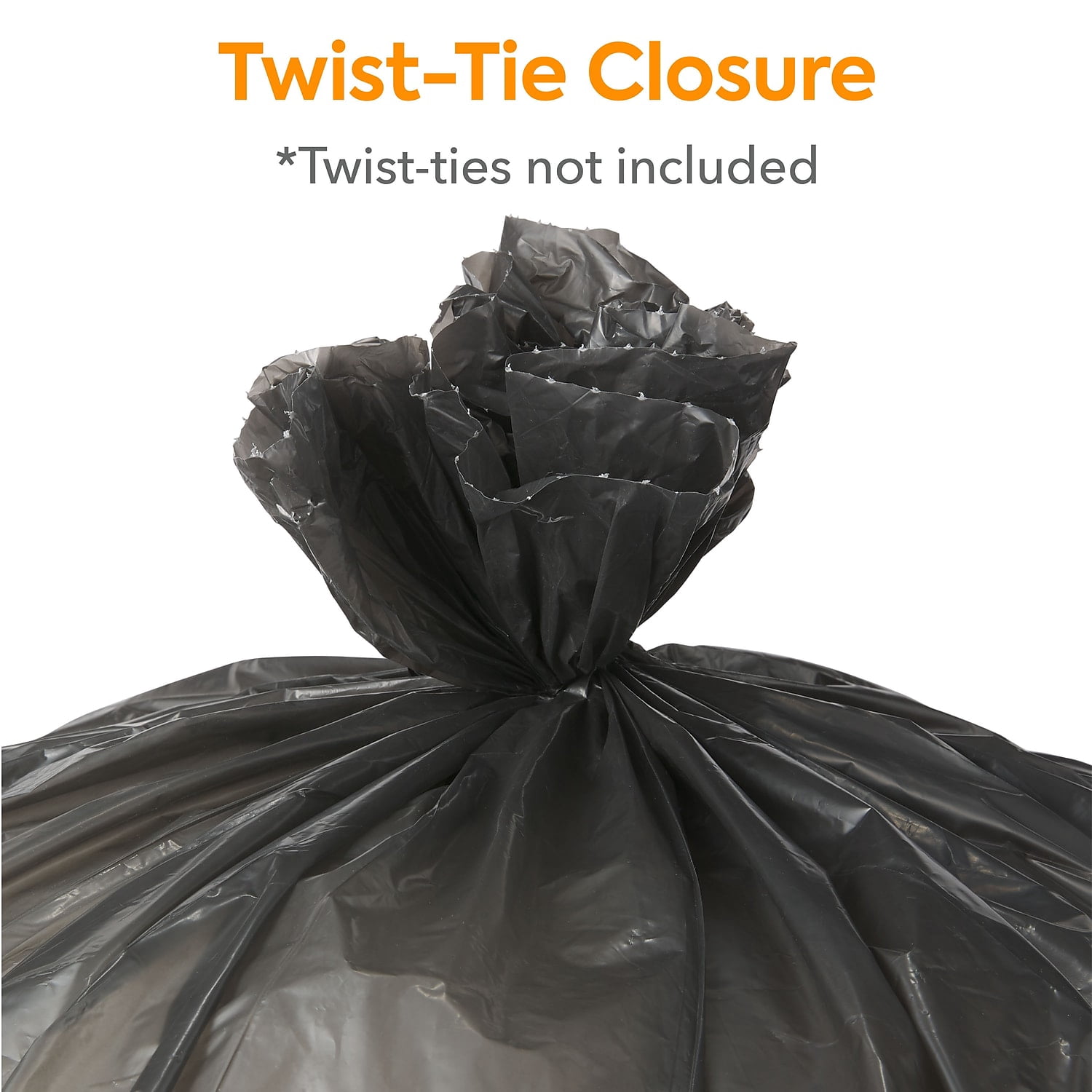 HITOUCH BUSINESS SERVICES AccuFit 44 Gal. Trash Bags Low Density 1.3 Mil Black 20 Bags/Roll 5 RL