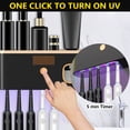 thumbnail image 5 of Rirool Wall Mount Toothbrush Holder with Toothpaste Dispenser - 5 Brush Slots, No Drill Installation, Solar/USB Charging, UV Sterilizer for Bathroom Organization, Black, 5 of 7