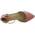 thumbnail image 6 of Ollio Women's Shoes Faux Suede Ankle Straps D'Orsay Pointed Toe Ballet Flats ZY00F71, 6 of 6
