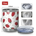 thumbnail image 3 of 12oz Tumblers Strawberry Plants Fruit Dot White Pattern Vacuum Insulated Stainless Steel Travel Tumbler Cups Mug with Lid and Straw for Beer,Coffee,Beverages with Cleaning Brush for Cold & Hot Drinks, 3 of 5