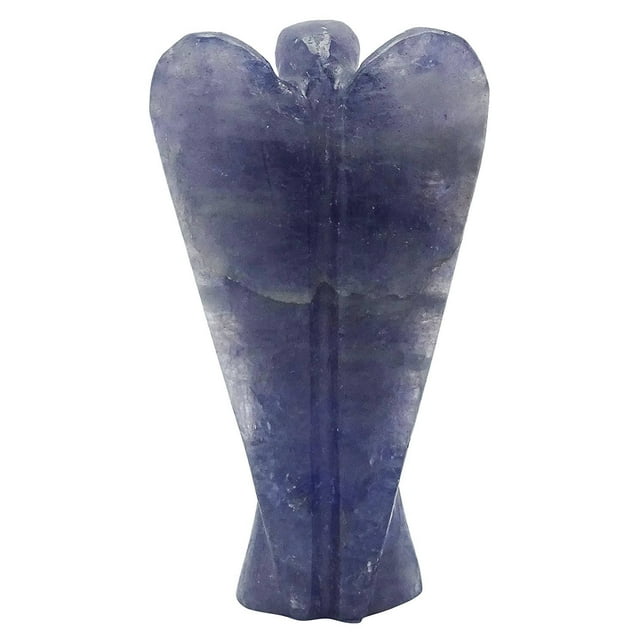 Harmonize Iolite Stone Carved Angel Psychic Spiritual Gift Guardian Reiki Healing Crystal