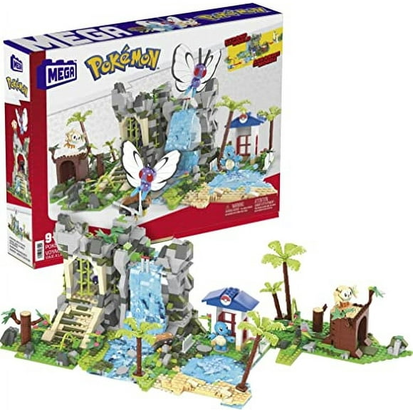 MEGA Pokémon Ensemble de Construction Expédition Jungle Ultime, Sans Beurre, Figurines Kabuto et Rowlet, 1362 Briques et Pièces Connectées à d'Autres Mondes, Ensemble Cadeau Jouet pour 9 Ans et Plus
