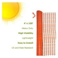 thumbnail image 5 of Ashman Plastic Mesh Fence, Construction Barrier Netting, Orange, 4'x100' Feet, 1 Roll, Garden Fencing, Fences Wrap, Above Ground, for Snow, Poultry, Chicken, Deer, Patio, Garden Netting, Orange 100FT, 5 of 9