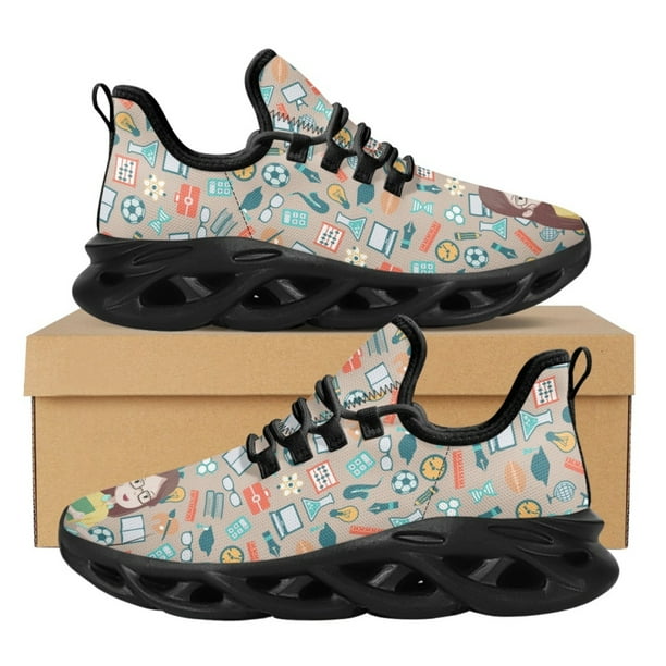 Zapatillas de plataforma para mujer, diseño de carrera docente, regalo para el Día del Maestro, zapatos ligeros de malla para caminar, zapatos para correr escolares, verano