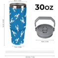 thumbnail image 3 of 30 Oz Insulated Tumblers with Flip Straw Lid Top Handle Striped Bows Pink Leakproof Reusable Vacuum Stainless Steel Travel Coffee Mug for Car, 3 of 6