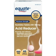 Equate Maximum Strength Acid Reducer Ranitidine Tablets, 150 mg, 65 Ct