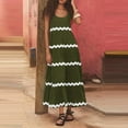 thumbnail image 4 of Htigea Womens Summer Maxi Dress 2025 New Stripe Print U Neck Long Skirt Trendy Solid Color Halter Dresses Casual Loose Tunics Pleated House Dress Clearance Sale, 4 of 7