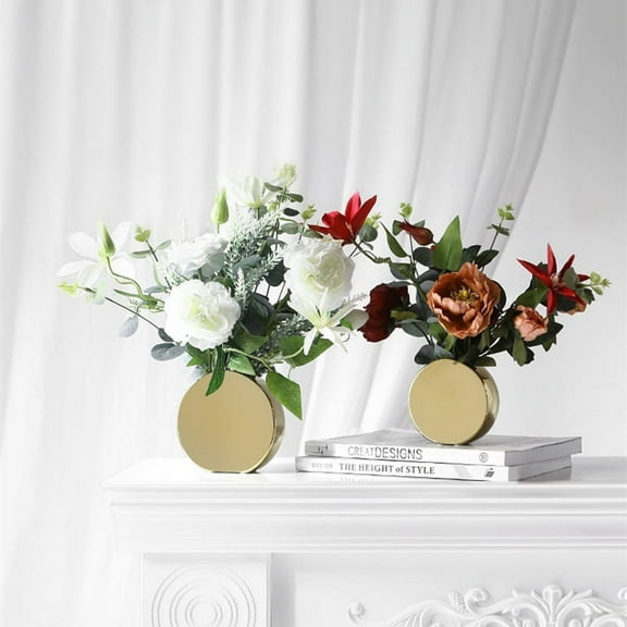 PANuYIN Ceramic Vase Set, Elegant Art Home Decor, Great for Centerpieces, Kitchen, Office or Living Room set of 2 (Gold)