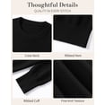 thumbnail image 4 of QUALFORT Women’s Crew Neck Pullover Sweater, Soft Lightweight Long Sleeve Knit Top, Black, Size XXL, 4 of 7