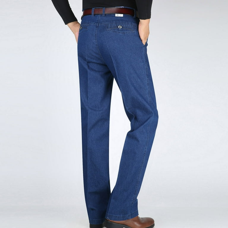 Casual Fast Dry Stretch Pants Men's Business High Elastic Waist Classic  Trousers