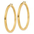 thumbnail image 2 of Boucles d'Oreilles Créoles Carrées en Or Jaune 14k 3mm Tube Rond, 2 of 8