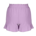 thumbnail image 6 of RYRJJ High Waisted Shorts for Women Flowy Shorts Dressy Casual Summer Ruffle Wrap Pull On Elastic Waist Skirts Skorts Lightweight(Purple,XL), 6 of 7