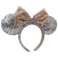 thumbnail image 1 of Sequin Minnie Ears Parks Castle Silver Mickey Mouse Ears Bow Headband, Minnie Ears Headband, 1 of 5
