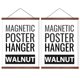 thumbnail image 1 of Paquete de 2 marcos magnéticos para colgar carteles de 18 pulgadas de ancho, imán fuerte de nogal, madera de primera calidad y montaje rápido, marco de madera para colgar en la pared para carteles, de, 1 of 1