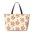 thumbnail image 2 of Xecao Hand Drawn Snake for versatile beach bag for women includes zipper pockets and waterproof material, ideal for vacations and adventures., 2 of 7