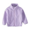 thumbnail image 5 of XUNKUSGA Girls Fleece Jacket 1-11 Years Full-Zip Mock Jacket Lightweight Stand Collar Long Sleeve Girls Winter Coat with Pockets Soft Warm Girls Winter Jacket, 5 of 9