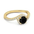 thumbnail image 2 of Genuine 0.25 Ctw Black Spinel 925 Sterling Silver Gold Vermeil Women Valentines Day Gifts Ring, 2 of 3