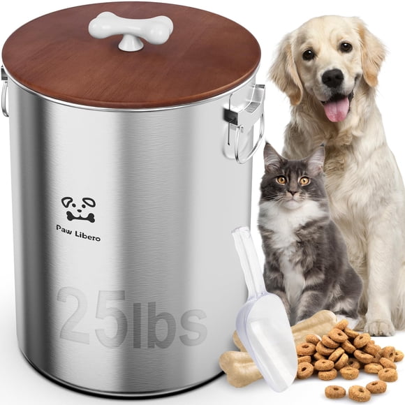 Recipiente de almacenamiento de alimentos Paw Libero de acero inoxidable 11-12 kg