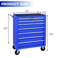 thumbnail image 4 of Rolling Tool Chest with 7 Drawer,Multifunctional Tool Box with Wheels, Mechanic Tool Storage Cabinet for Garage,Warehouse,Workshop,Blue, 4 of 8