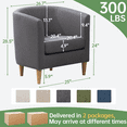 thumbnail image 4 of Barrel Accent Chair Set of 2, Mid Century Modern Upholstered Club Chair with Comfy Armrest and Stable Wood Legs for Bedroom, Living Room, or Reading Corner (Grey), 4 of 12